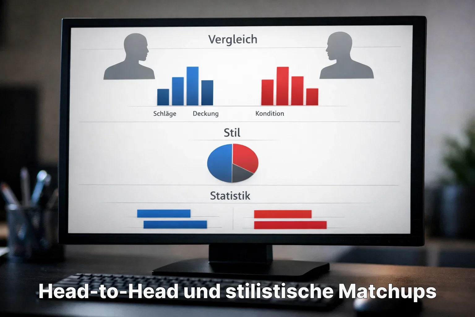 Statistik-Analyse eines Boxkampfes auf dem Bildschirm