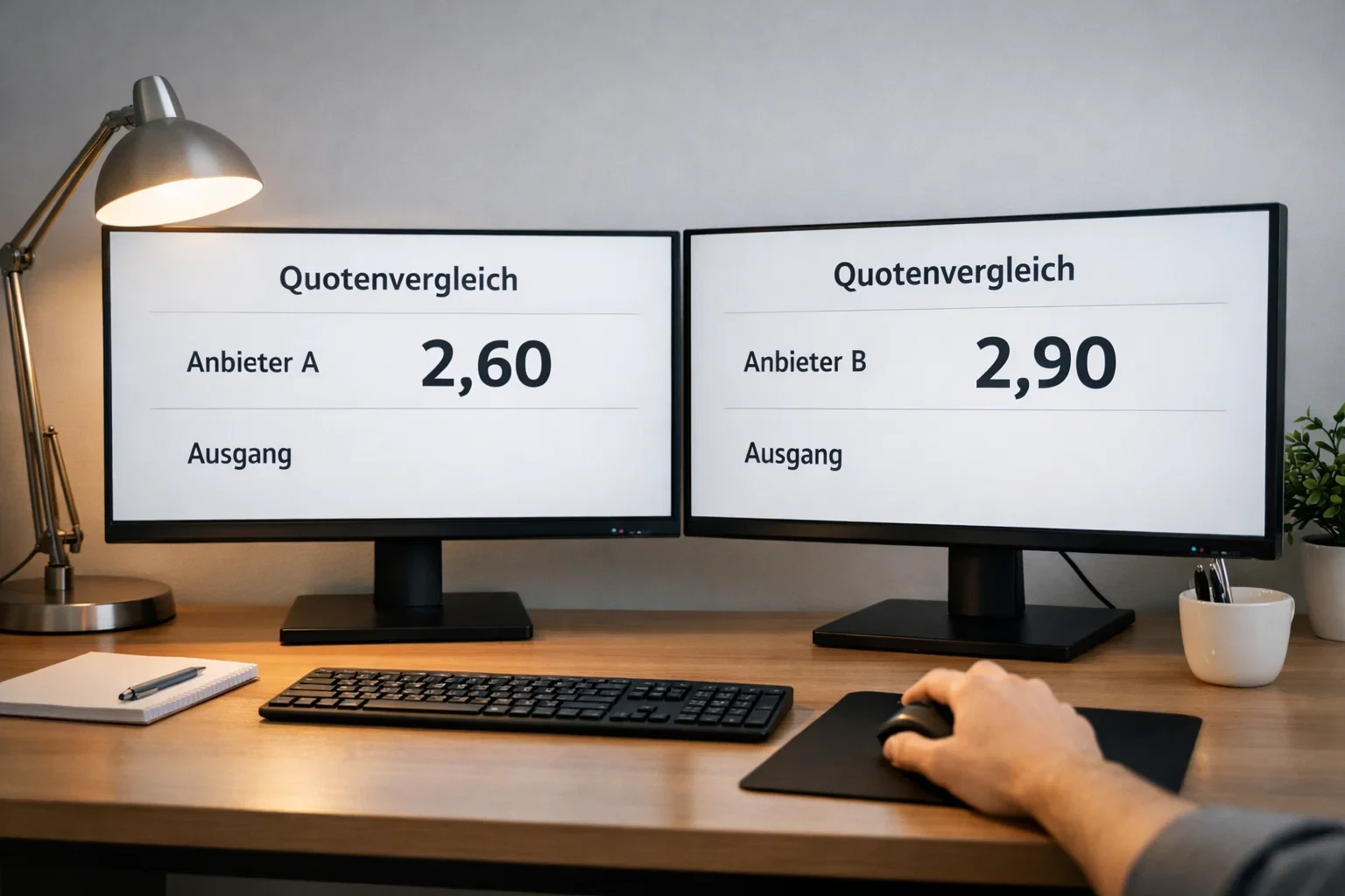 Mehrere Bildschirme zeigen verschiedene Quoten desselben Boxkampfes